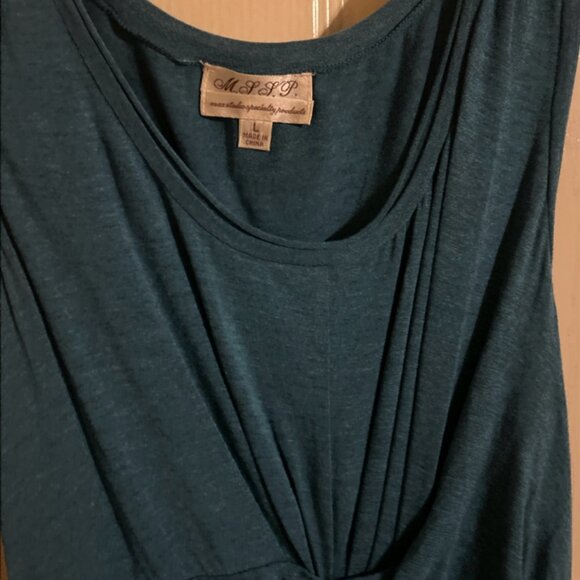 M.S.S.P Max Studio Specialty Products Greenblue Dress Size Large Long Preloved - Picture 6 of 11